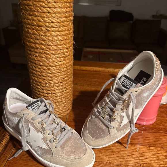 Golden Goose 36 NEW Gold Grid Glitter Ballstar - Picture 1 of 8